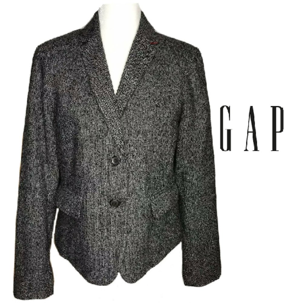 Gap Academy Blazer Wool Blend Herringbone Jacket